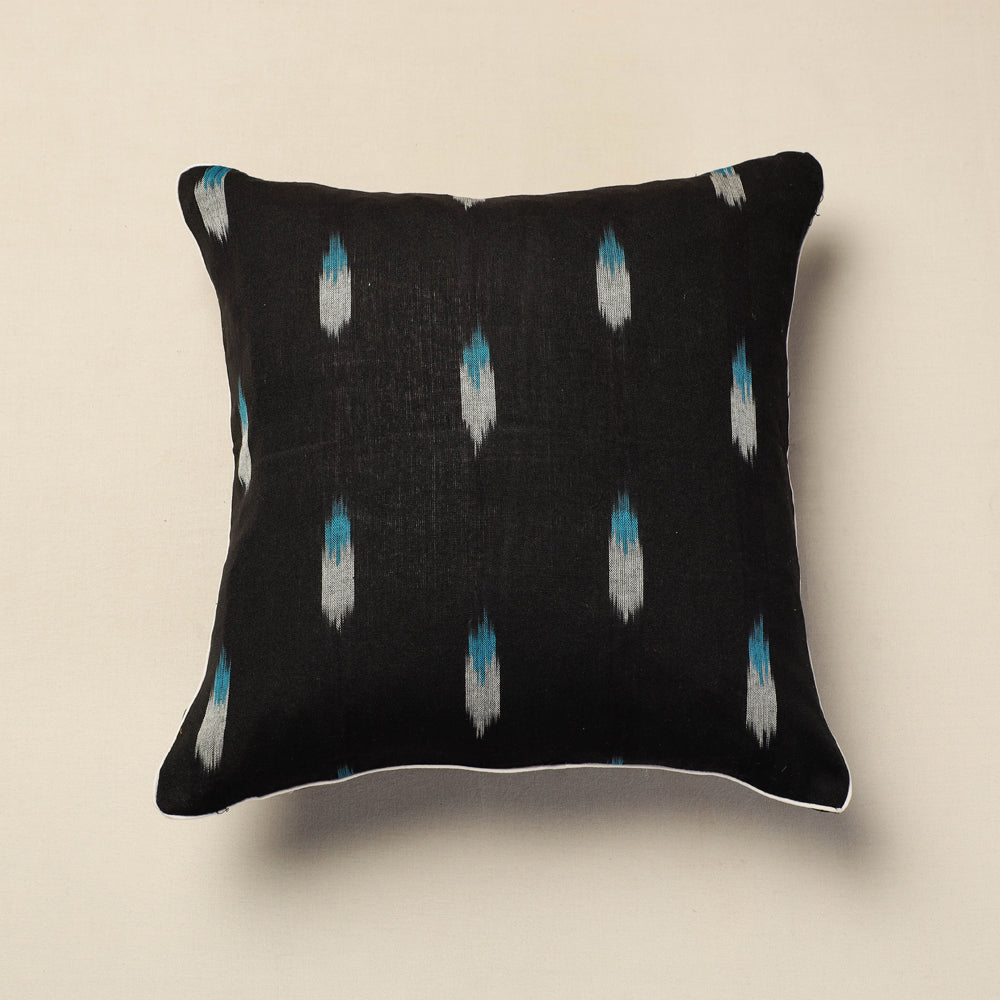SOUTH KARGHA Black - Pochampally Ikat Cotton Cushion Cover (16 x 16 in)