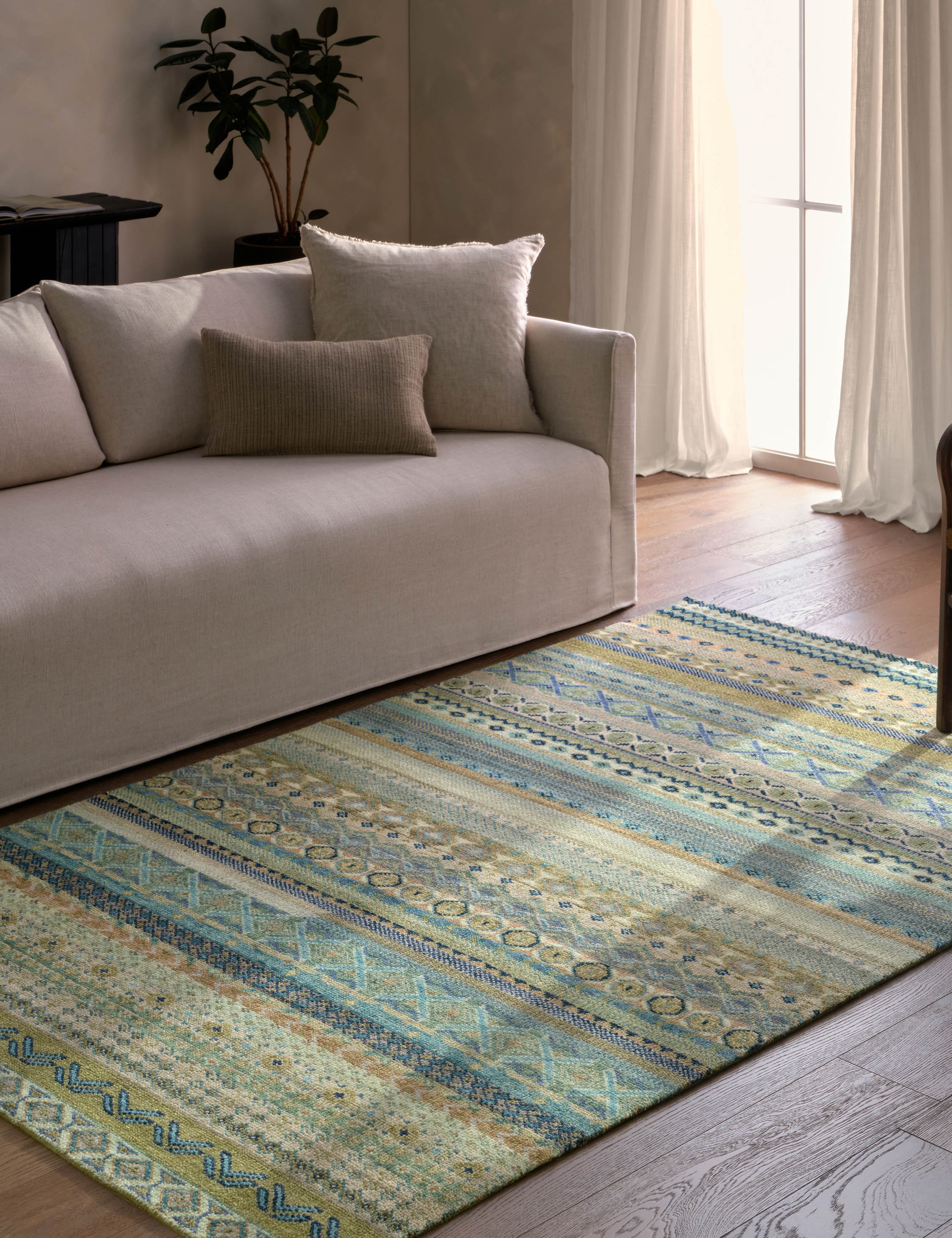 Lulu and Georgia Sufyan Hand-Knotted Wool Rug - view 3