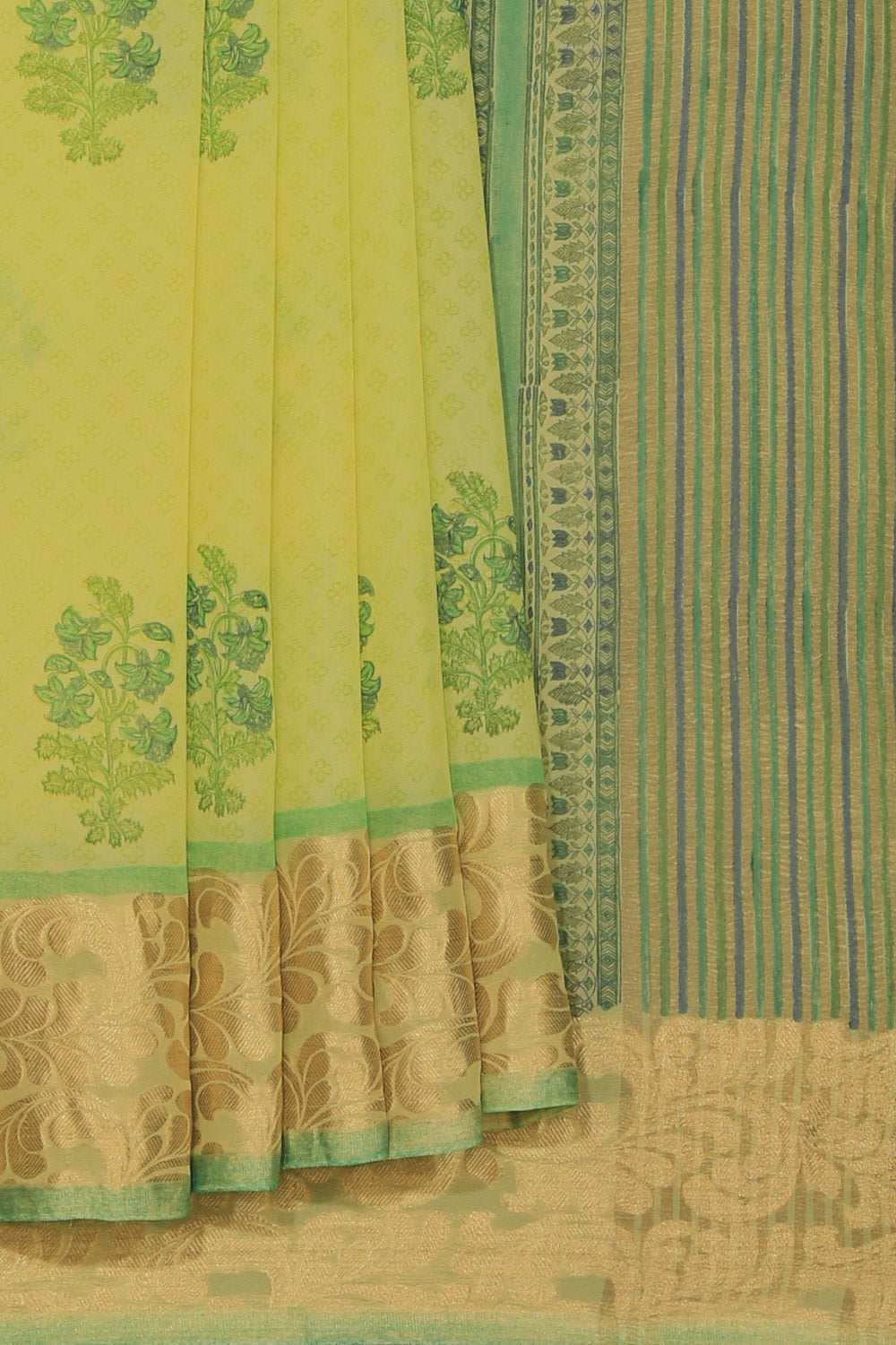 Kalanjali Georgette Yellow Saree – Women's