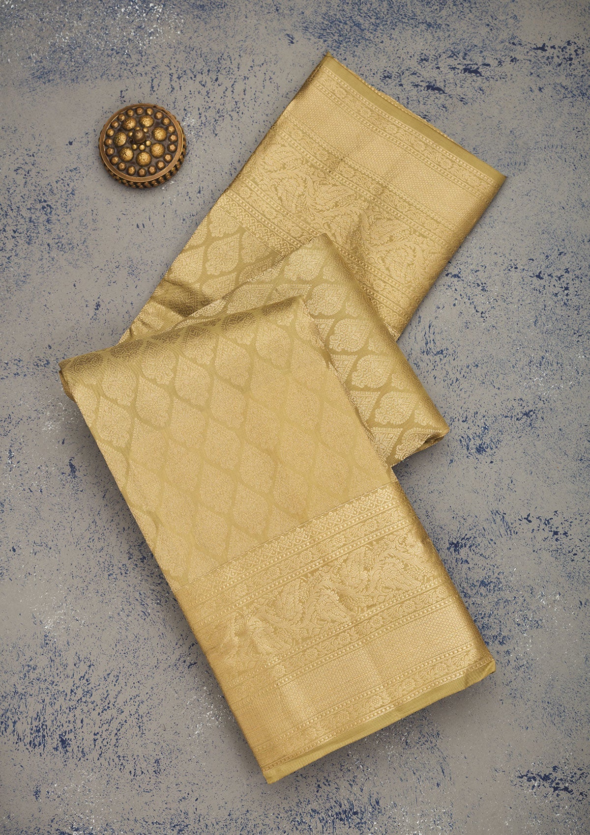 Koskii Beige Zariwork Pure Silk Saree – Women's