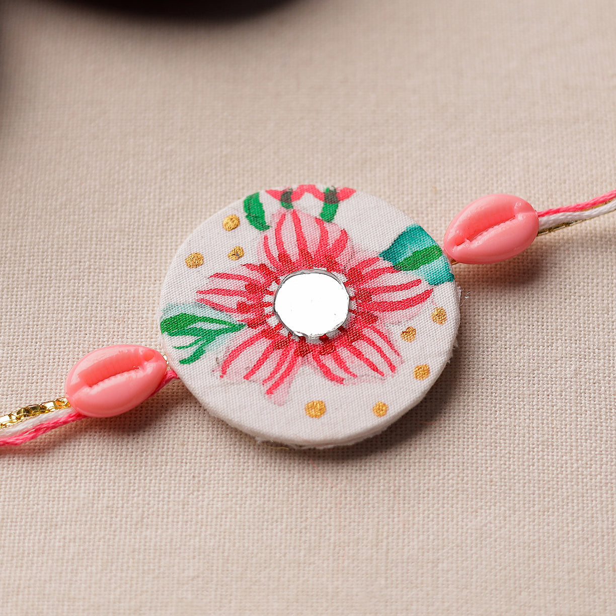 KHUSHBASH - HAPPY LOOM OF EAST Bishnupur Handpainted Fabric Rakhi 08 - view 2