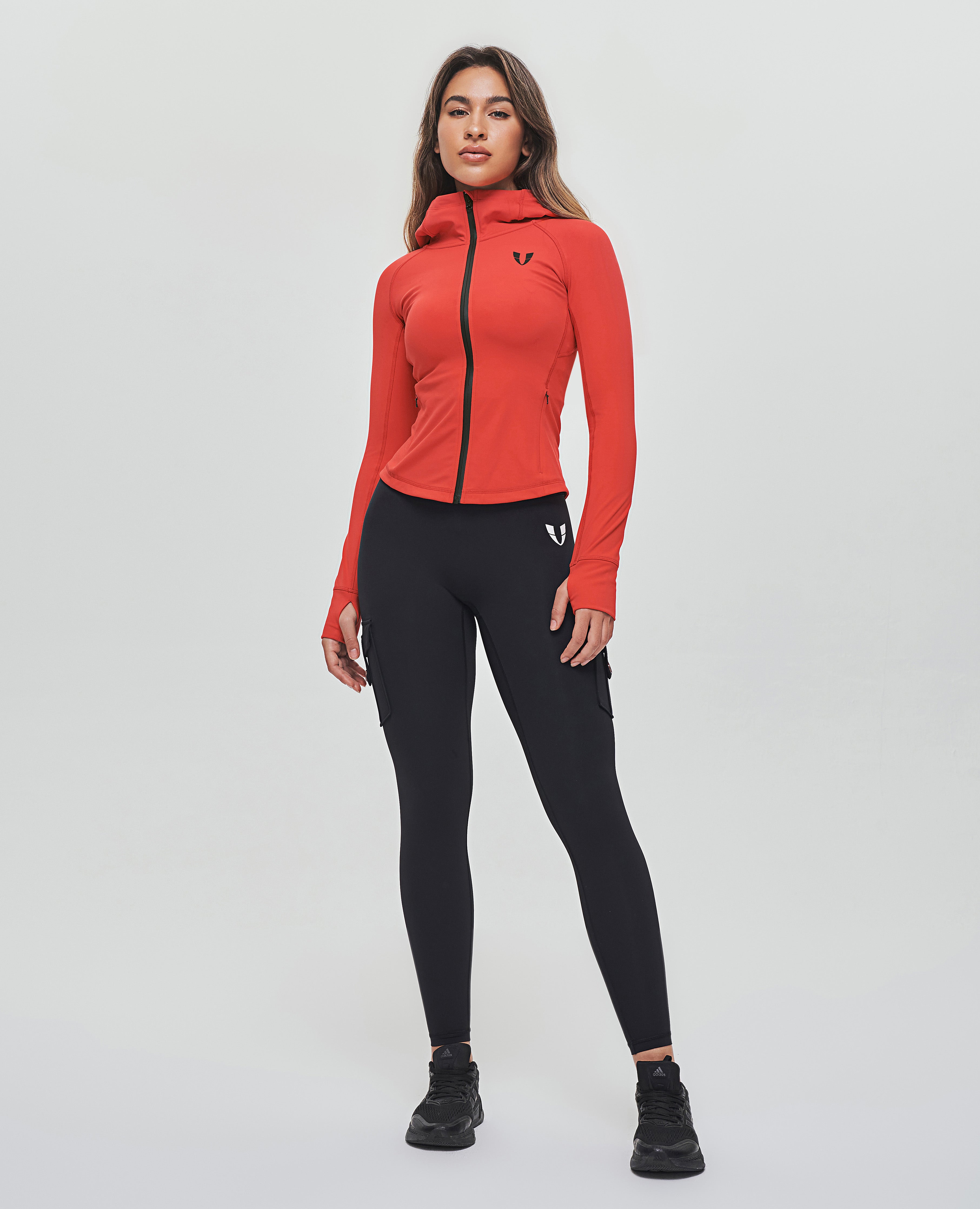 FIRM ABS Thin Fleece Zipper Hoodie - Red - view 7