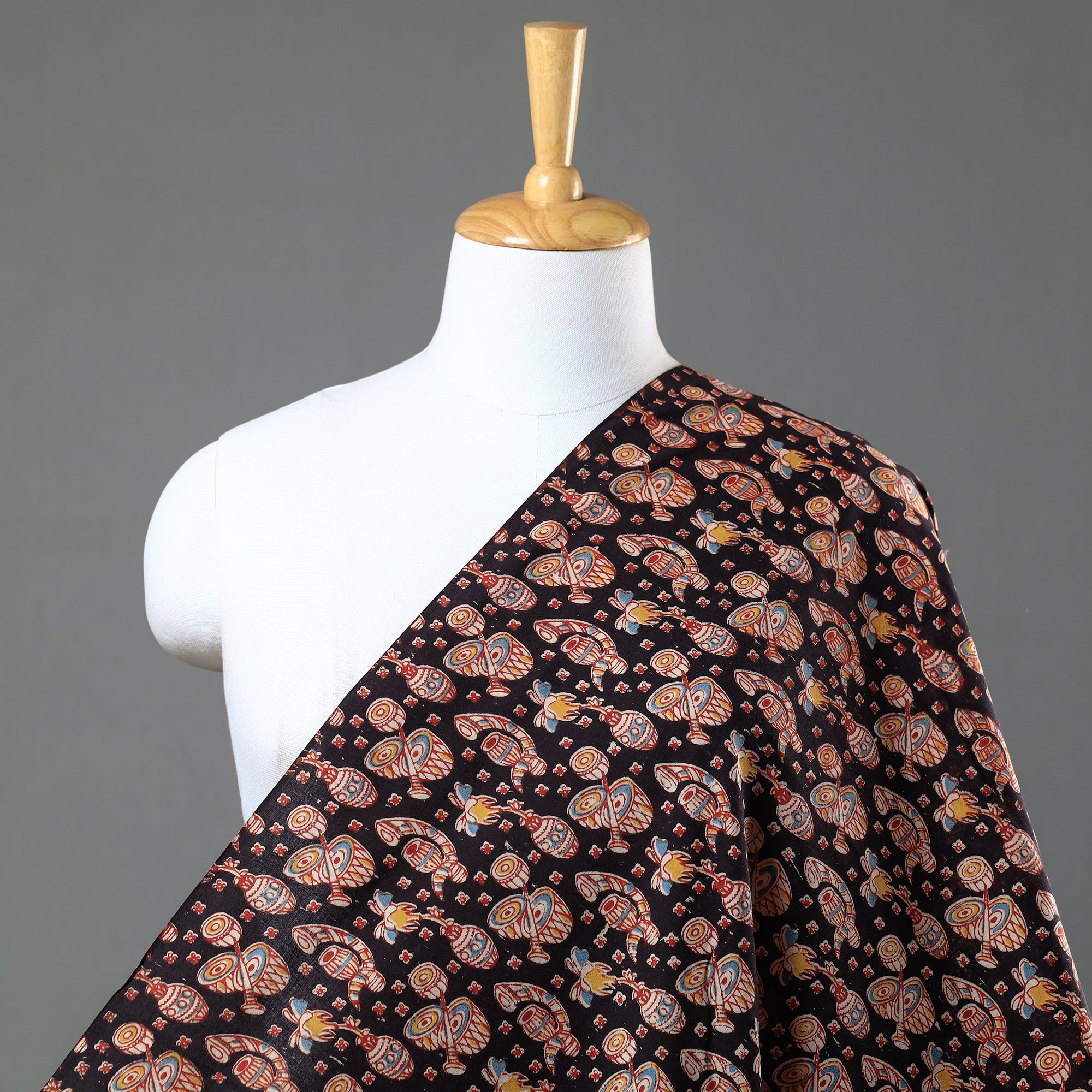 SOUTH KARGHA Black - Printed Cotton Kalamkari Fabric 18