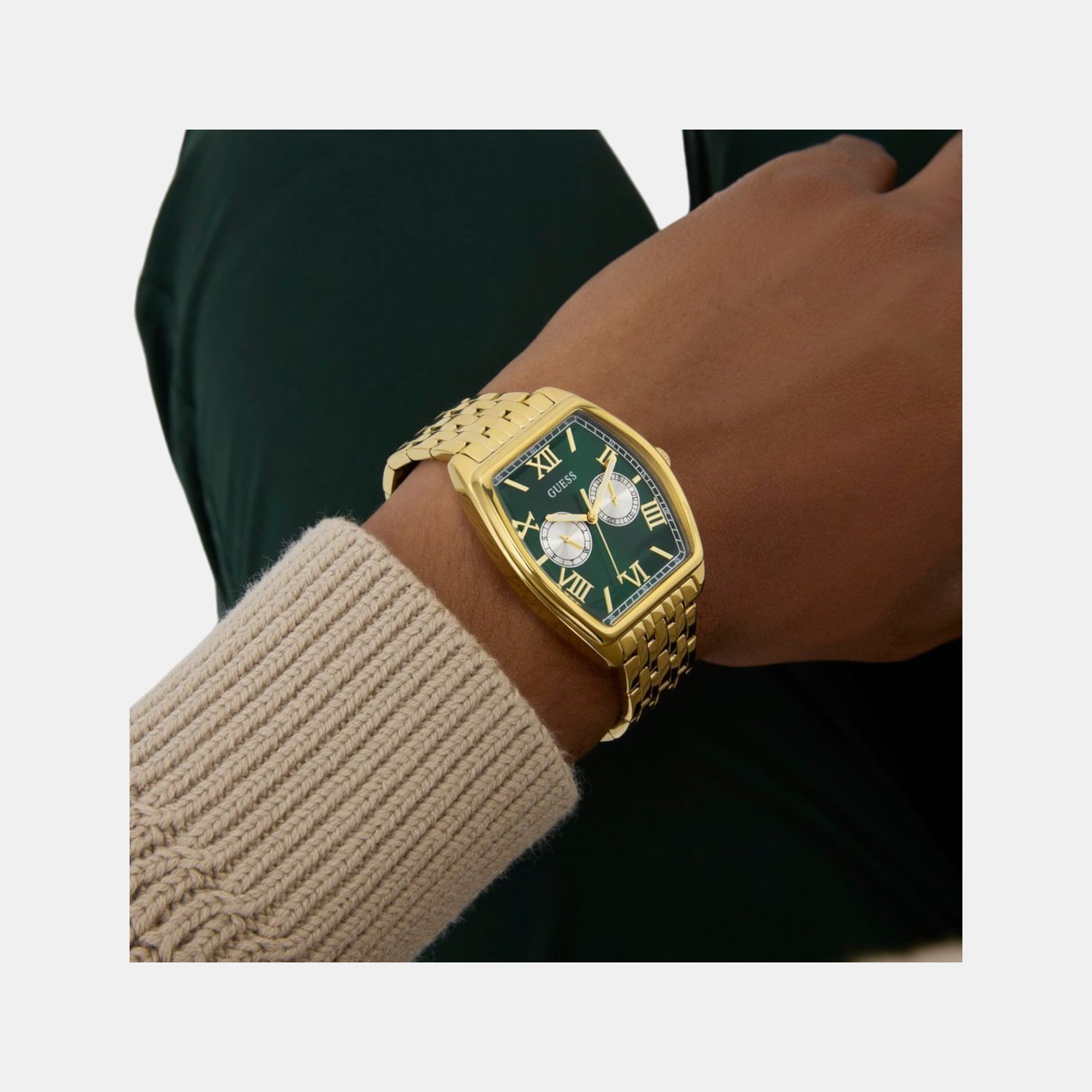 Guess Dress Men Quartz Green Dial Multi-Function Recycled Steel Watch GW0975G2 - view 7