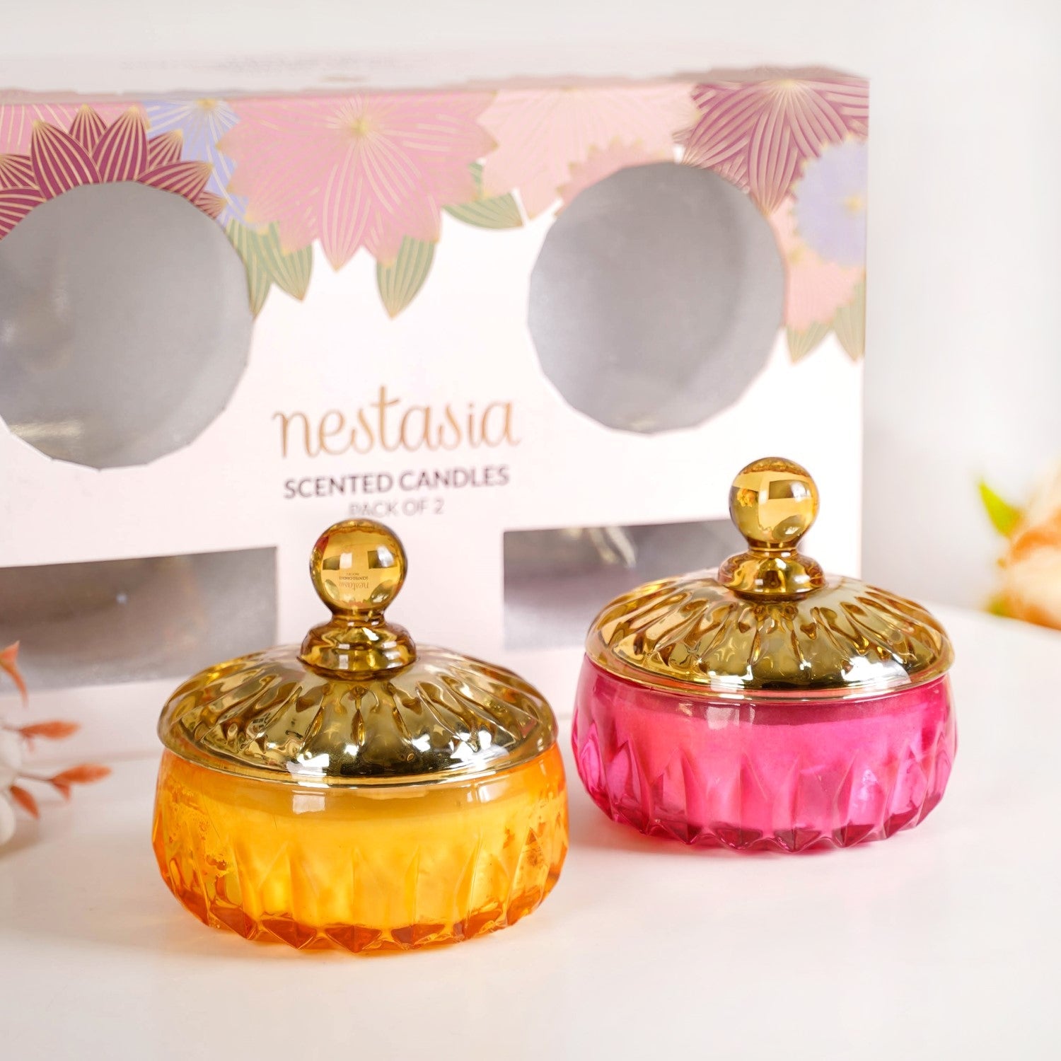 Nestasia Velvet Musk And Eucalyptus Refresh Scented Candles Set Of 2