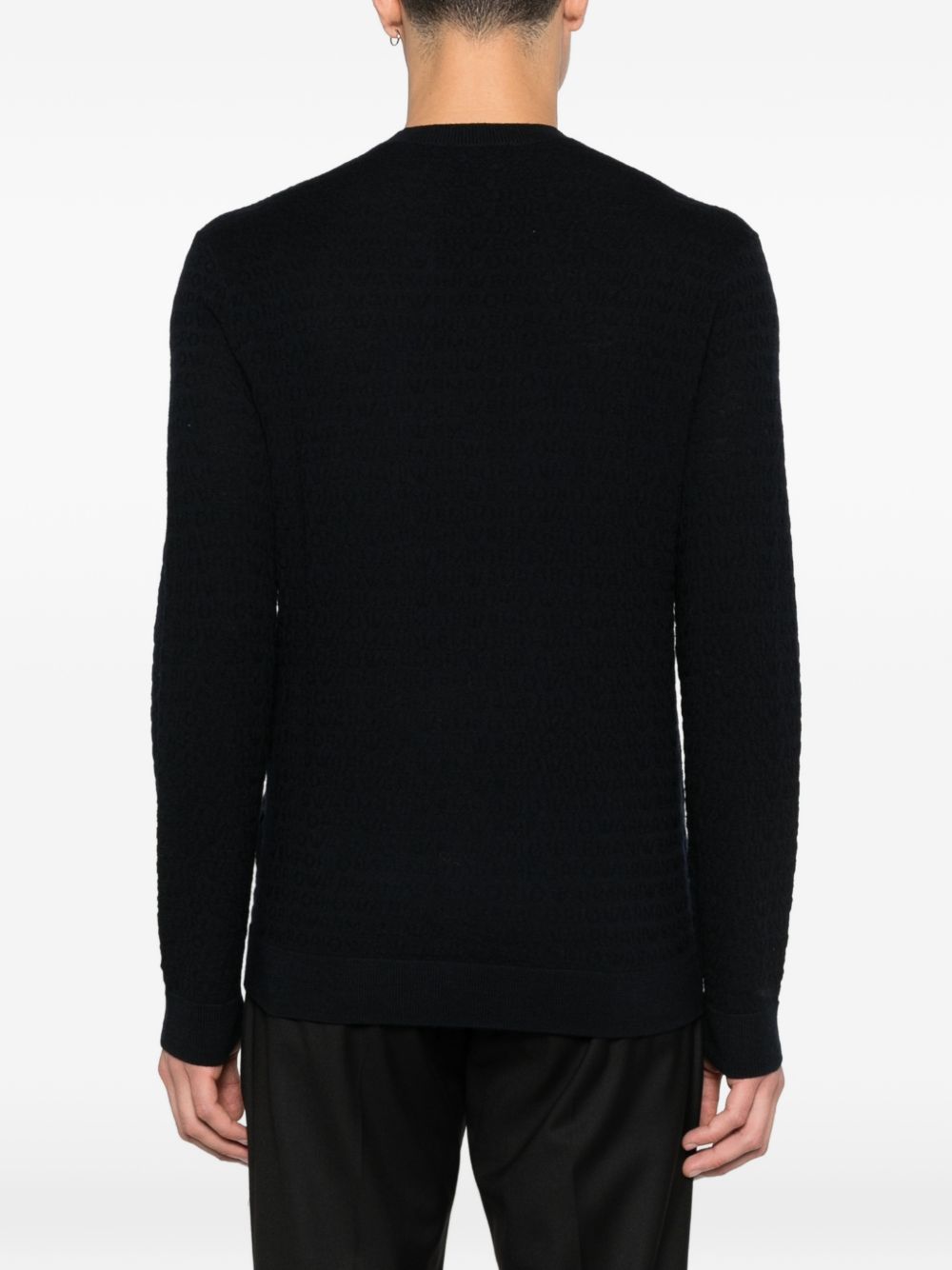Emporio Armani Wool crewneck sweater – 100% Virgin Wool - view 5