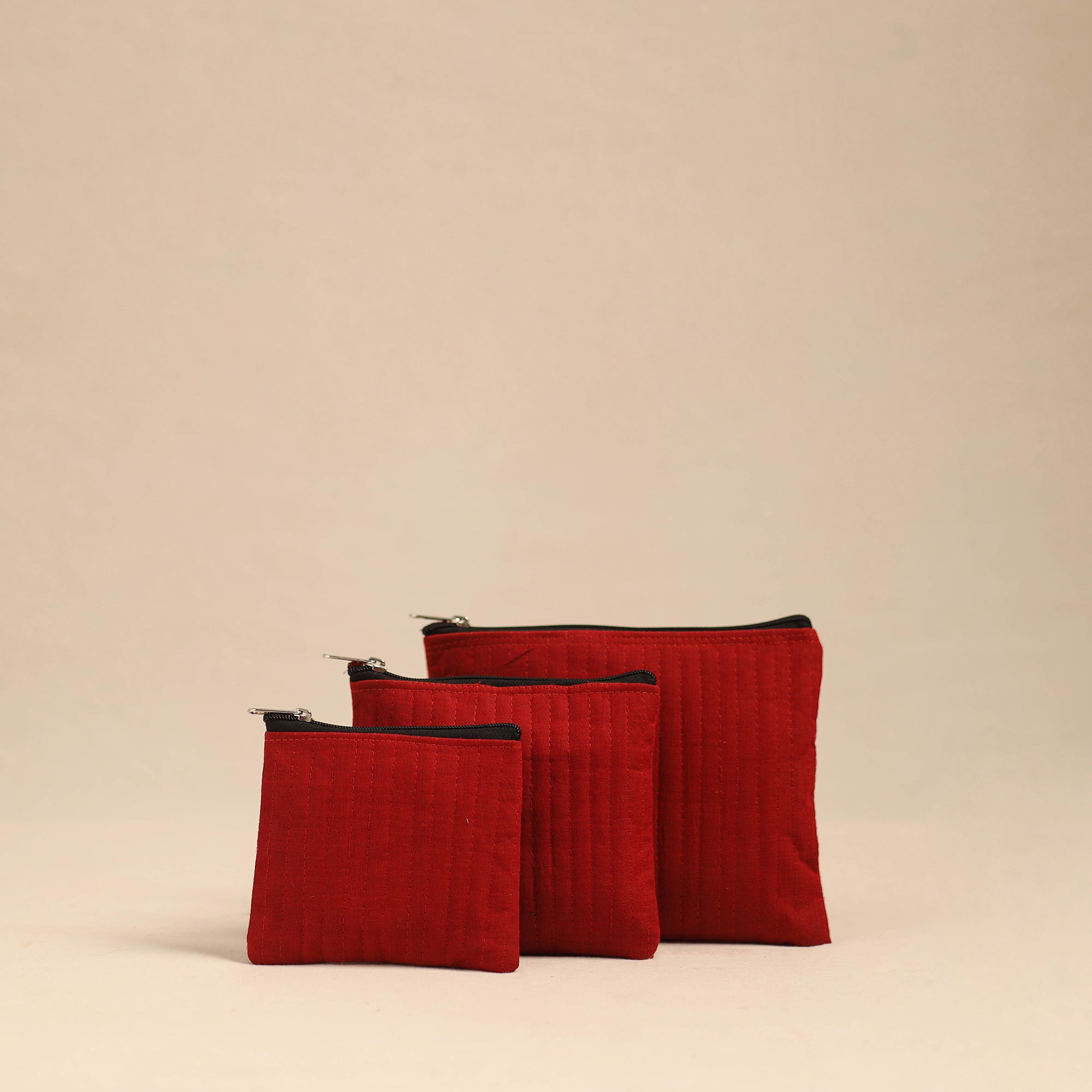 NOORI BAZAR Handmade Cotton Utility Pouches (Set of 3) 08