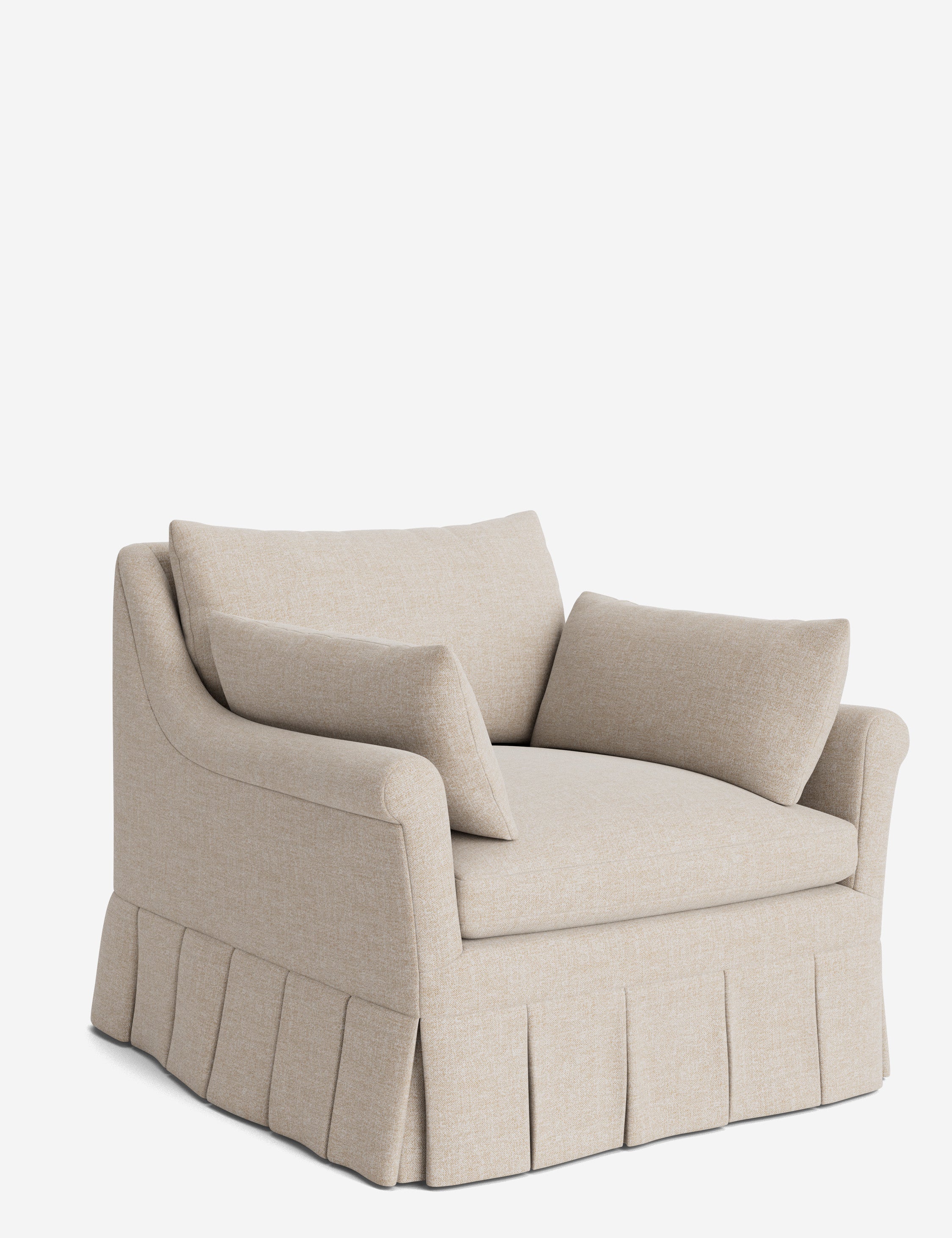 Lulu and Georgia Portola Rolled Arm Luxe Depth Pleated Chair - view 114