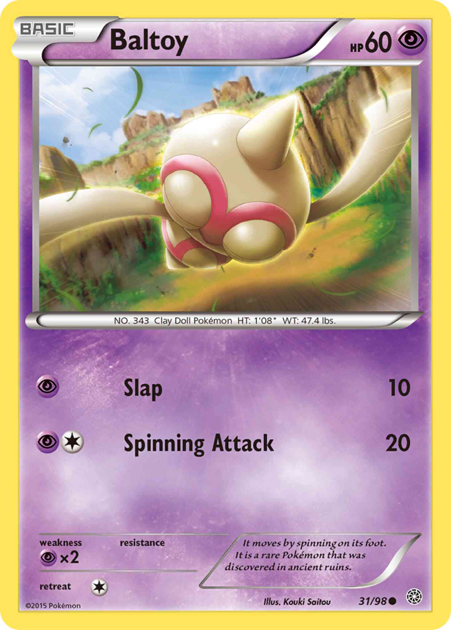 Common xy7-31 non-holo – Pokémon Baltoy - 31/98 - Common [xy7-31] [Non-Holo]