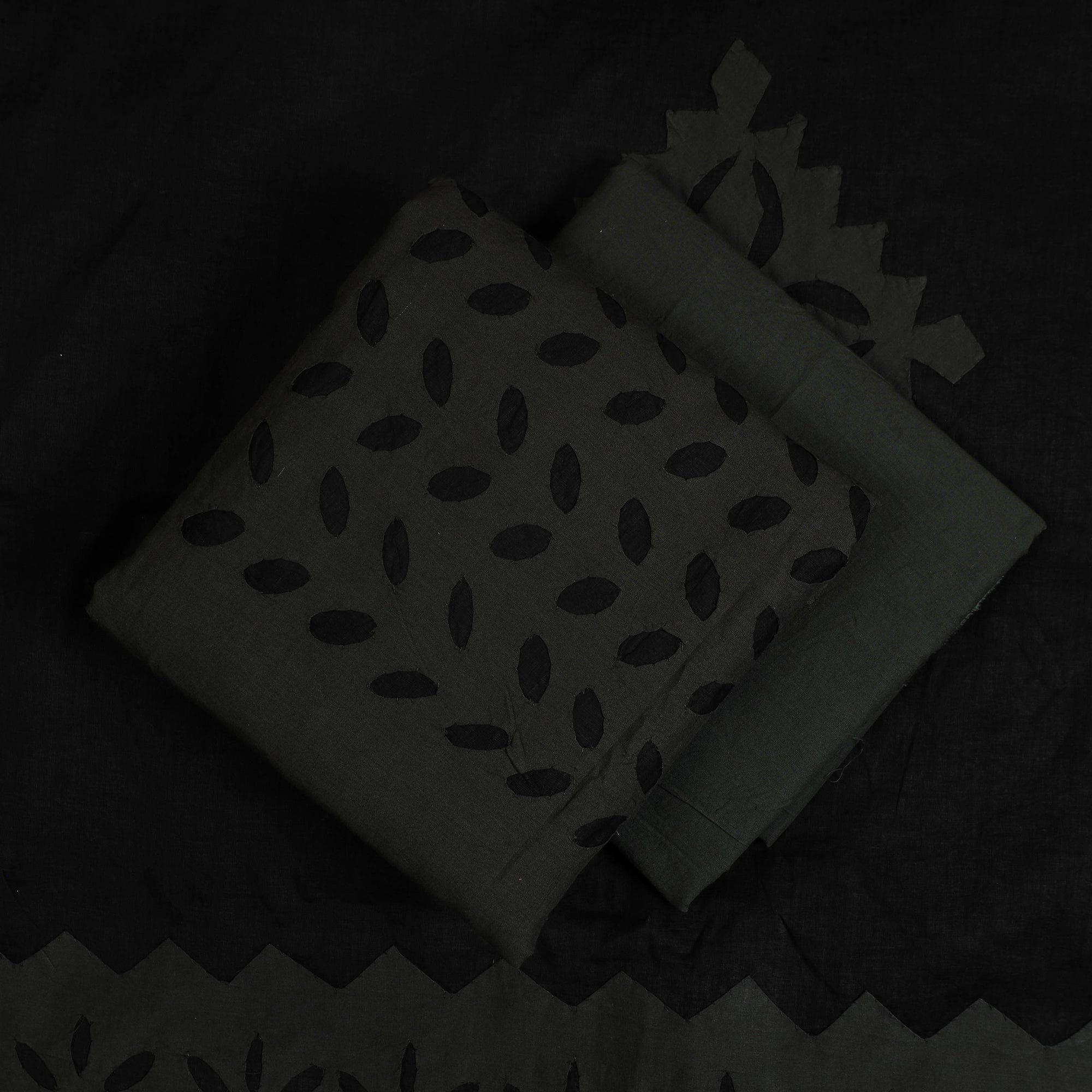 SHADES OF MARUDHARA Black - 3pc Cut Work Cotton Barmer Applique Dress Material 41 - view 2
