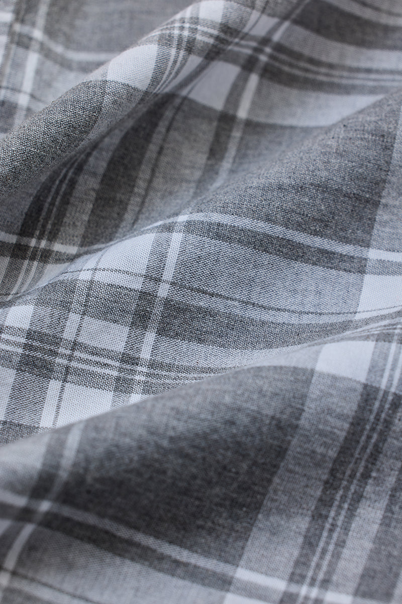 SNITCH Grey Oxford Checks Shirt - view 9