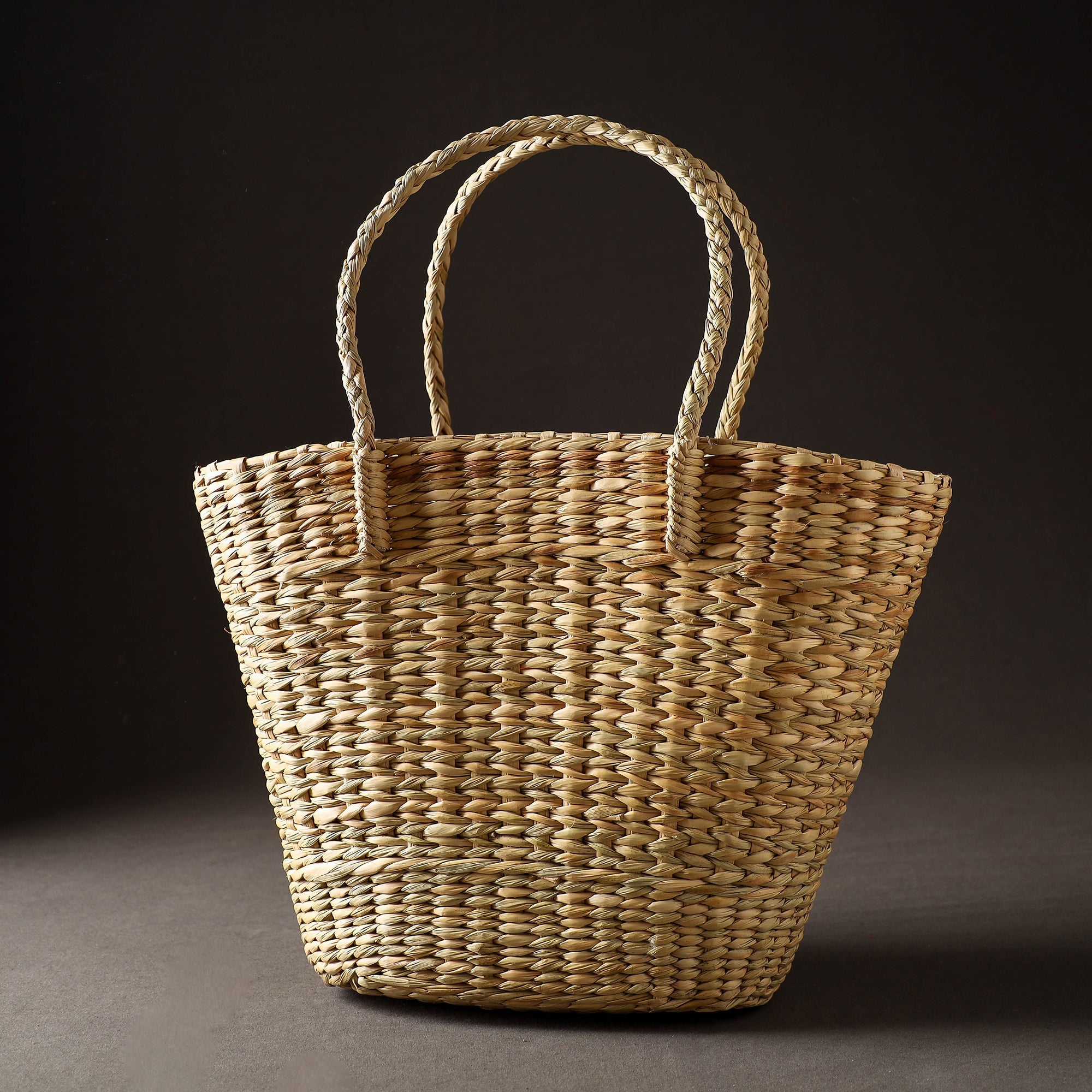 ITOKRI CRAFTS INITIATIVE Beige - Handcrafted Natural Water Reed Embroidered Shopping Bag - view 4