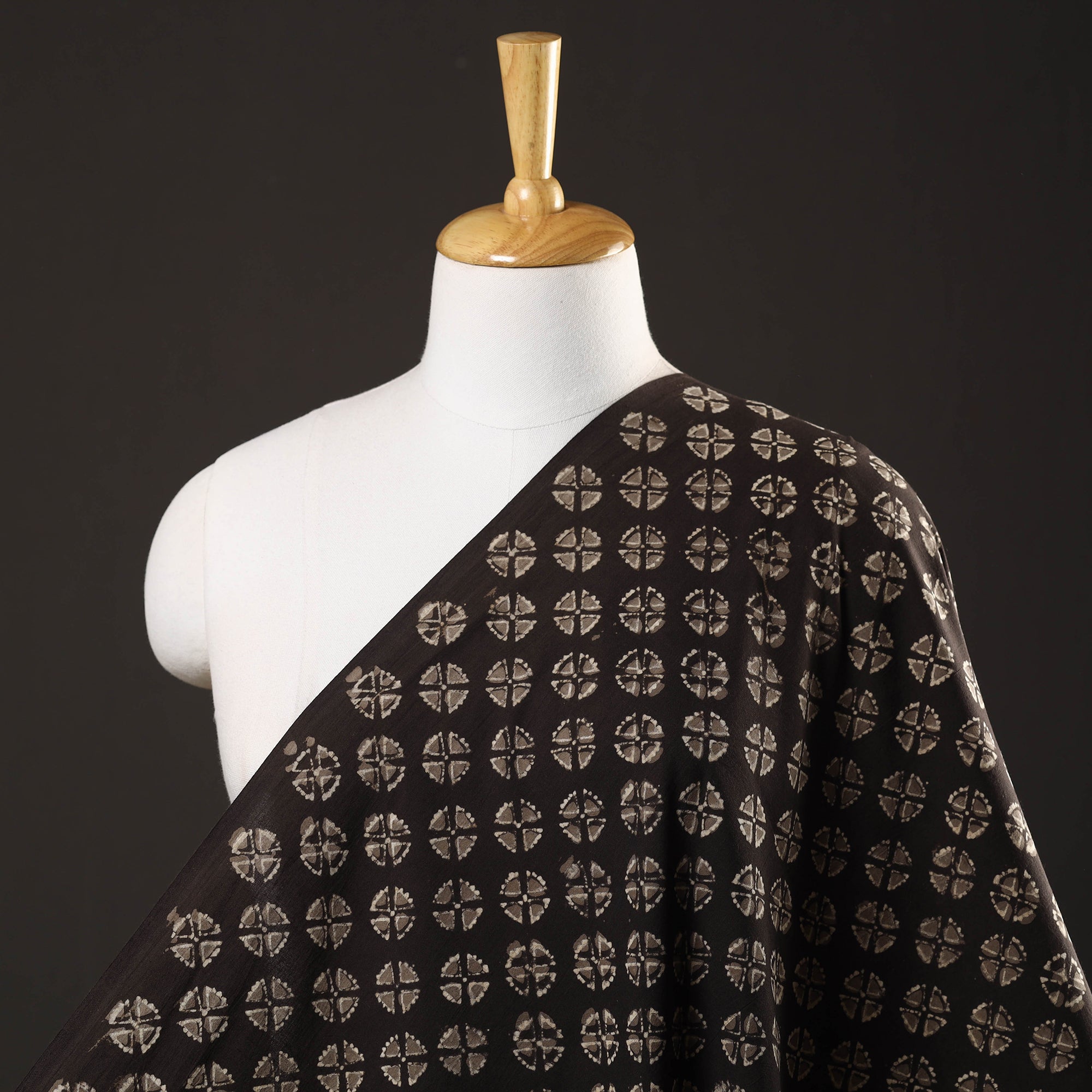 HAVELI CHRONICLES Brown - Pipad Block Printed Cotton Fabric