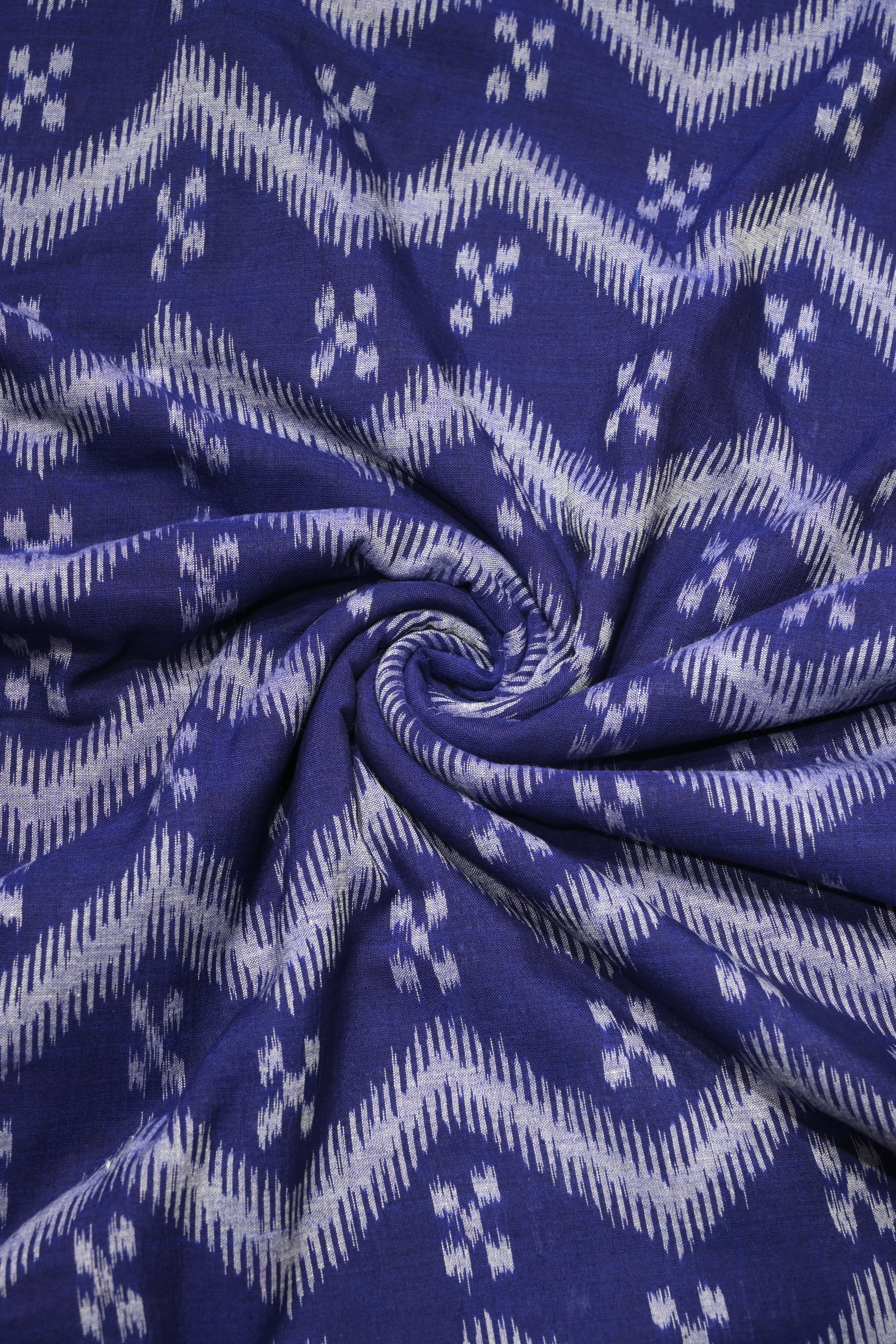 IndianVillèz Navy Blue Sambalpuri Ikat Cotton Fabric